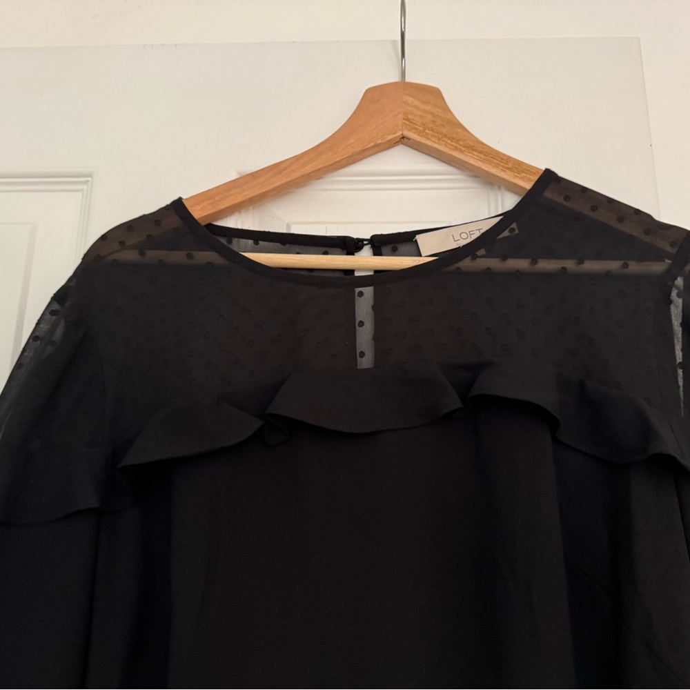 Loft Ruffle black dress - Picture 3 of 3